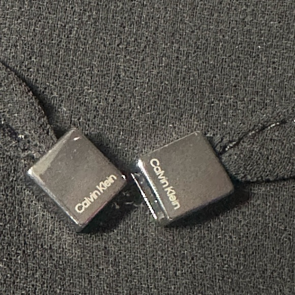 New Calvin Klein Womens Sheer Tie Neck Blouse, Black size small - Picture 7 of 13